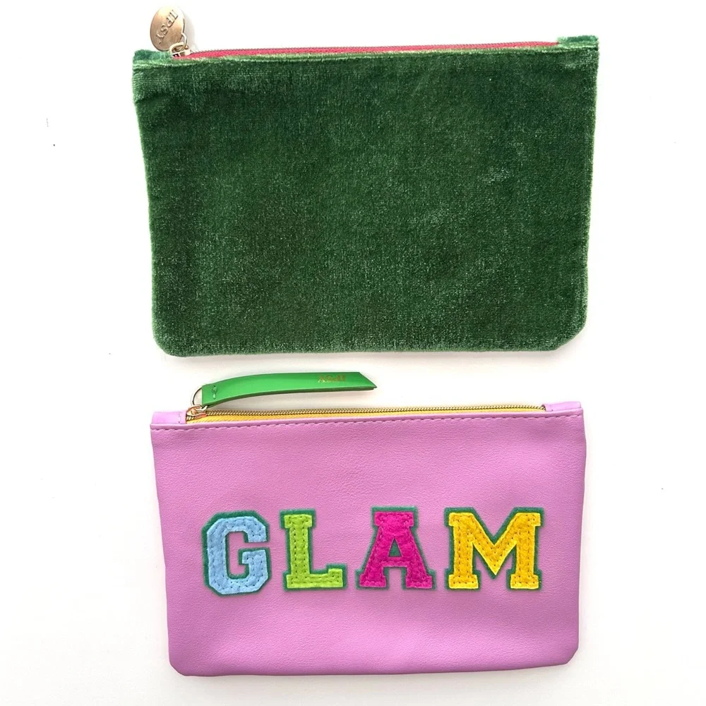 🔸NWOT Set of 2 Chic Vibrant Cosmetic Makeup Bags Cases Pouches ‘GLAM’